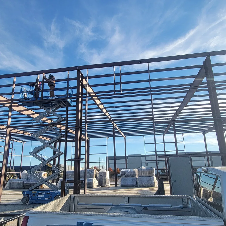 Commercial steel roof framing