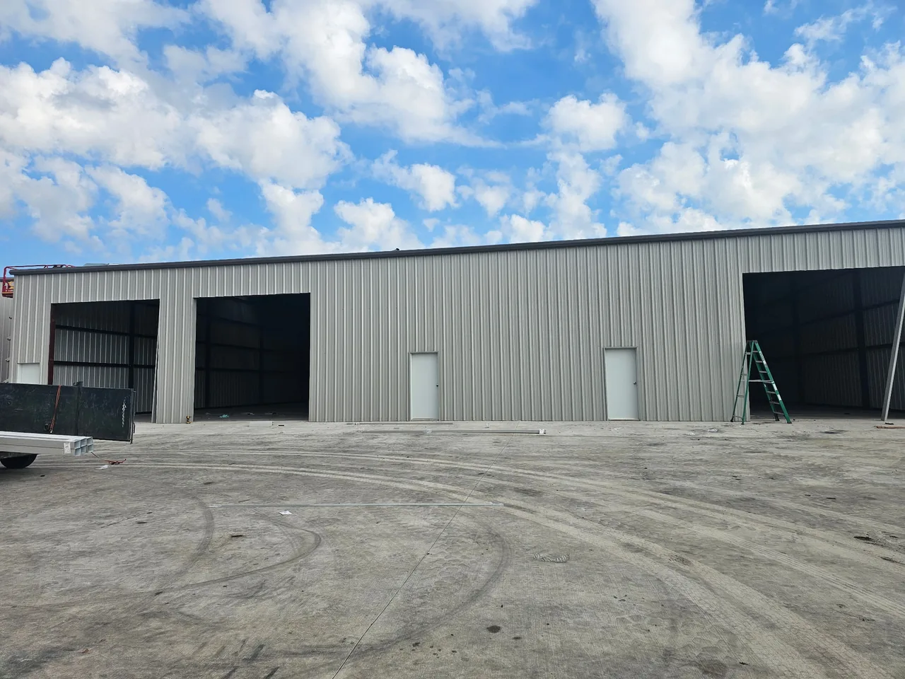 Completed commercial metal building exterior